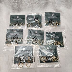 WHOLESALE LOT Of 24 Pair Of Hoop Earrings Wild Fable Nickle Free